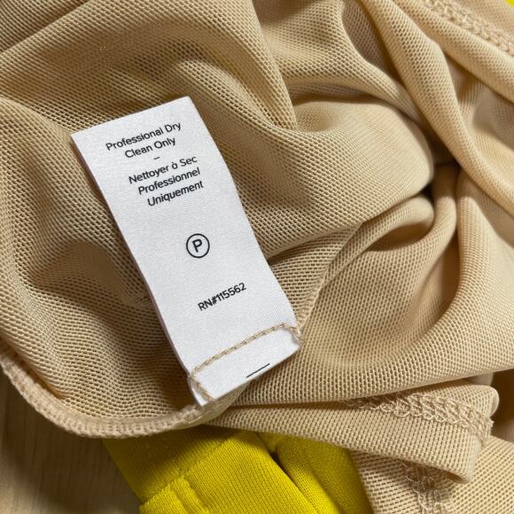 Cinq à Sept NWT Miah Ruched Mini Dress Pineapple Yellow Size 4 Long Sleeve - Picture 14 of 14